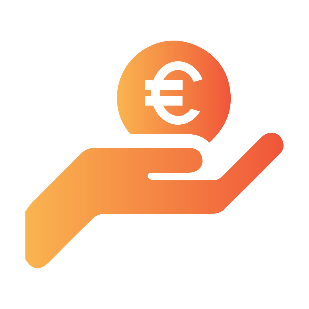 Image showing hand and euro sign for cost-reduction